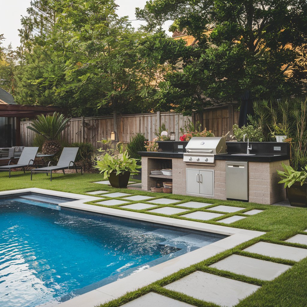 homesinsnpete Backyard Pool And Outdoor Kitchen Designs