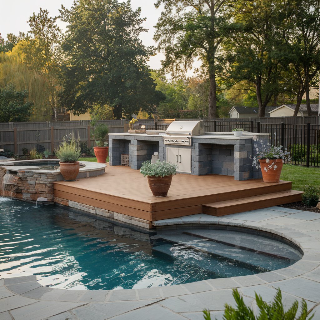 Backyard Pool And Outdoor Kitchen Designs homesinsanpete Backyard Pool And Outdoor Kitchen Designs